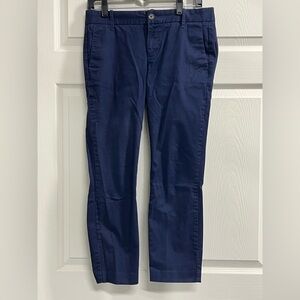 J.Crew Womens Frankie Stretch Chino Blue Straight Crop Leg  Pants - Size 6P- GUC